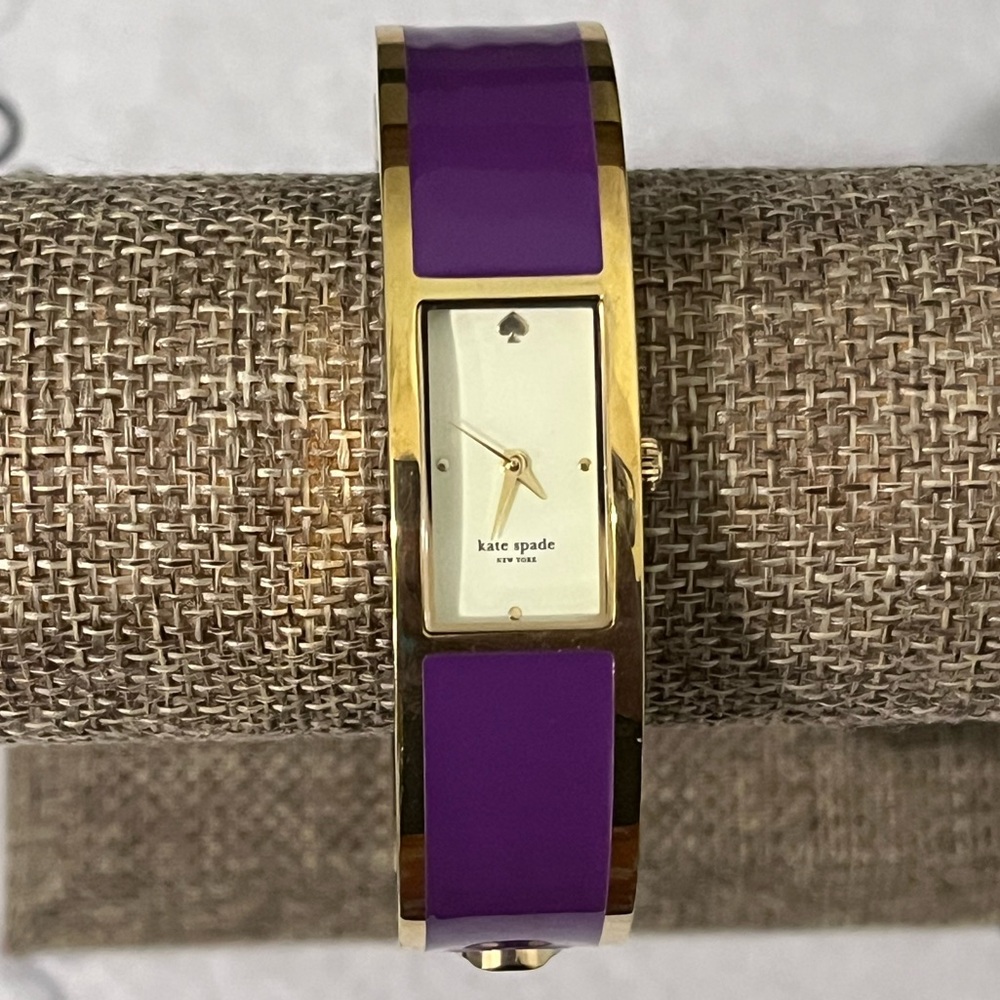 KATE SPADE NY CAROUSEL PRE-LOVED AUTHENTIC YELLOW/12K GOLD-PLATED ENAMEL WATCH